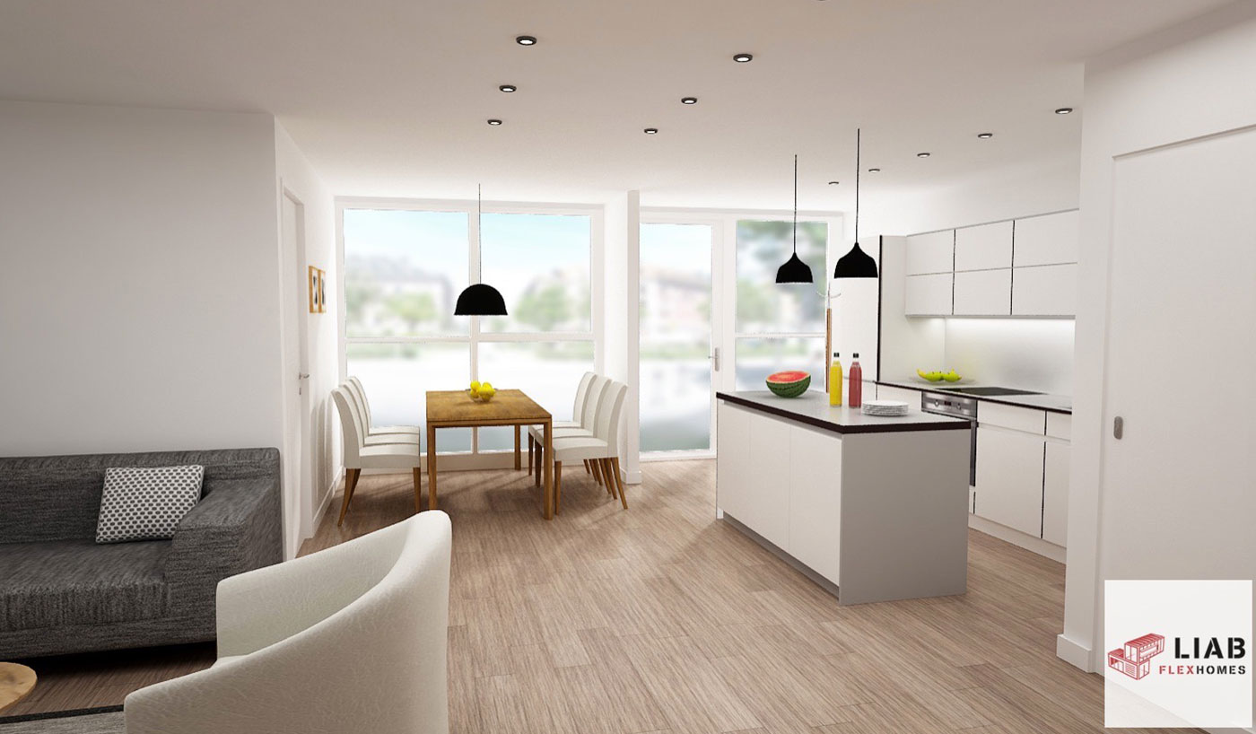 LIAB Apartments from ISO steel frame pods