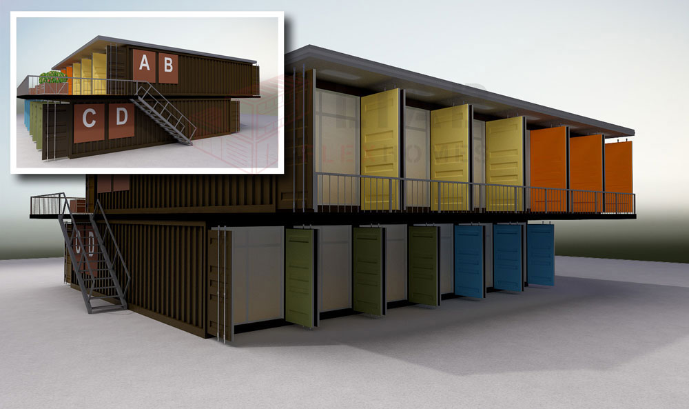 The Duplex container home with a outside terrace
